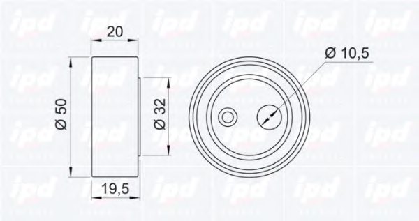 IPD 14-0621 Tensioner Pulley, timing belt